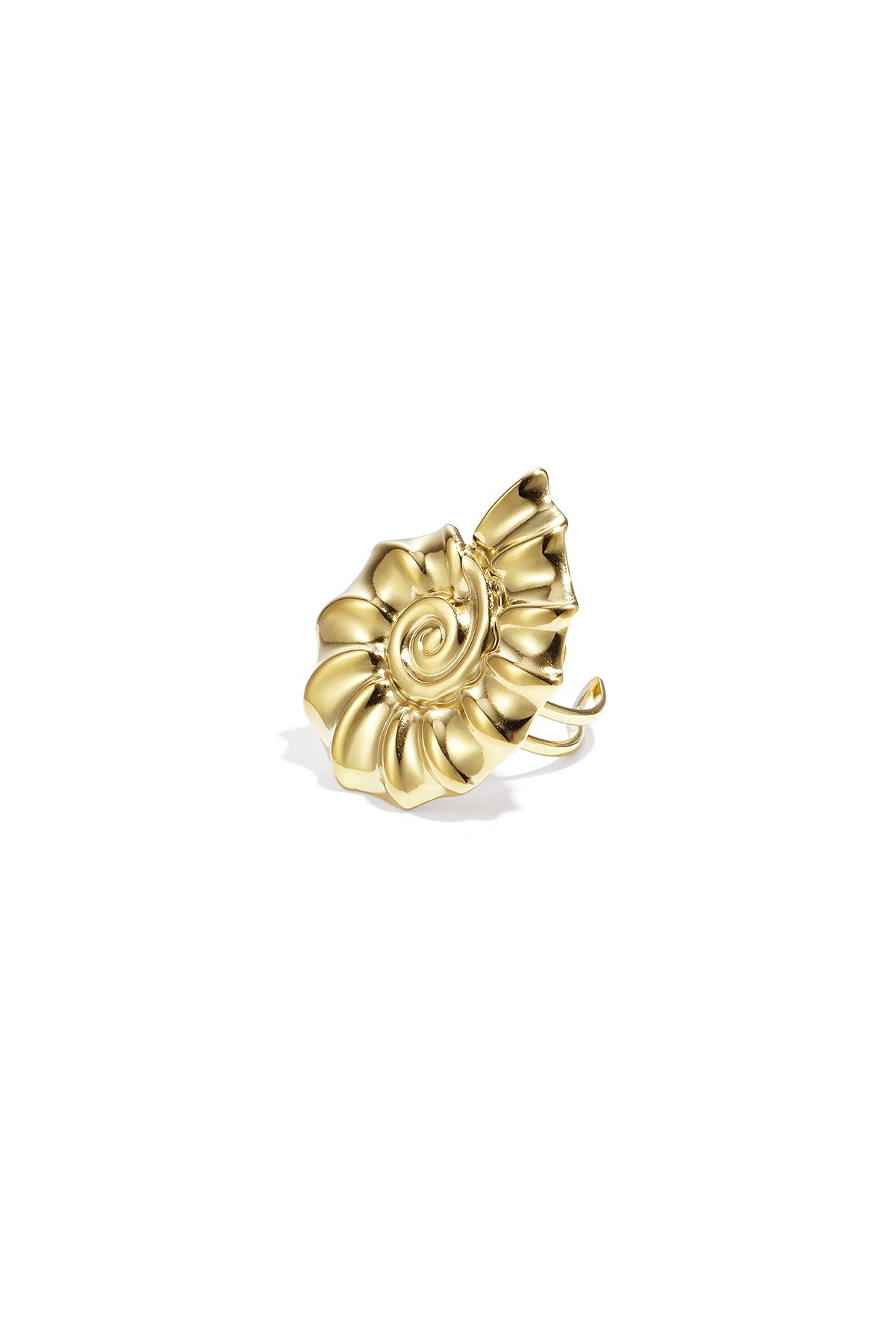 bague statement coquillage spirale
